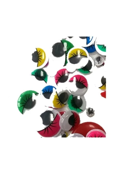 KRAF Kids Renkli Oynar Göz 15 Mm 50'li - 1