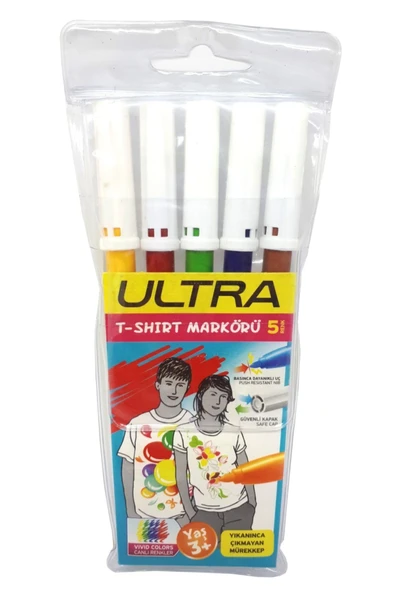 ULTRA T-shırt Markörü Kumaş Boyama Kalemi 5'li Paket - Resim 2