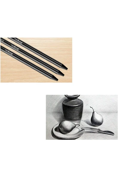 dongxu art Ağaçsız Kömür Kalem 3'lü - Resim 2