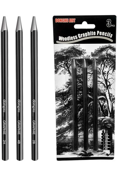 dongxu art Ağaçsız Kömür Kalem 3'lü - Resim 3