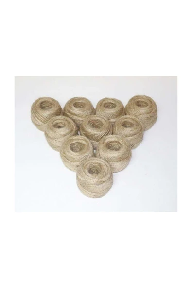 HOBİ Jüt Ip 100 gram 100 Metre 10 Adet - Kırnap Ipi - Süsleme Ipi - 1