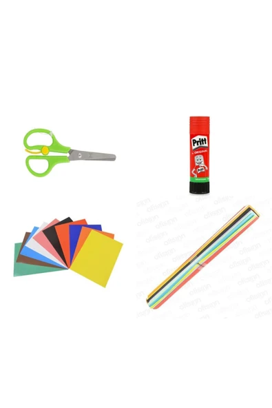 Gürpaş 50x70 Fon Kartonu,20x30 El Işi Kağıdı,Pritt 11 Gr,makas K.s ürün görseli 1