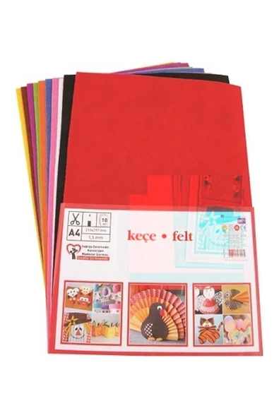 Puti Yapışkanlı Keçe 20x30 Cm 2 Mm 10 Renk - 1