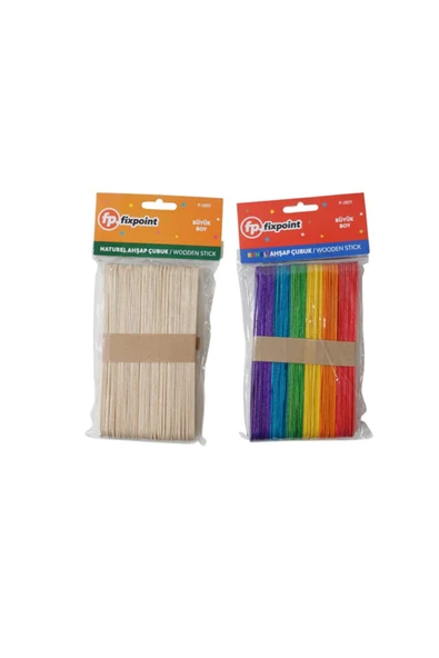 FixPoint 100 Adet Abeslang Ahşap Çubuk Çx - Resim 3