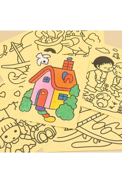 AYMAGNET 50 Adet, Büyük Boy, Kum Boyama Seti, A4 Boyutunda, Kum Boyama Çalışması, Etkinlik 50 - Resim 6