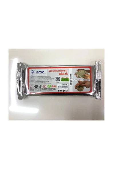 EMİN Seramik Hamuru Kil Beyaz 500 Gram ürün görseli 1