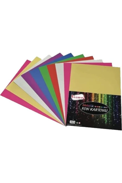 Ticon Tıcon 25x35 10 Lu Karışık Fon Kartonu Metalik ürün görseli 1
