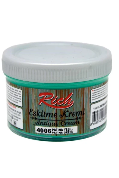 Rich Marka: Eskitme Kremi 4006 Patina Yeşil 160 Cc Kategori: Ebru Seti ürün görseli 1