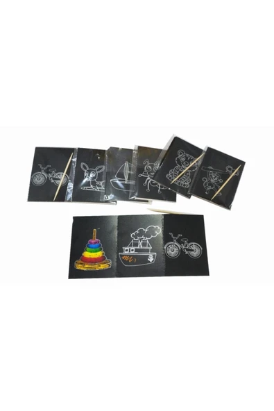 Erbek 20 Adet Kız Model-a4 Boyutunda Kum Boyama Seti Ve 10 Adet Sihirli Kazımalı Kart Seti - Resim 4