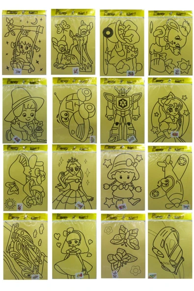 Kuki 10 Ad. A4 Büyük Boy (KIZ-ERKEK) Kum Boyama Seti ürün görseli 1