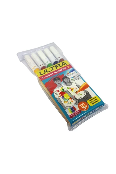 ULTRA T-shırt Markörü Kumaş Boyama Kalemi 5'li Paket ürün görseli 1