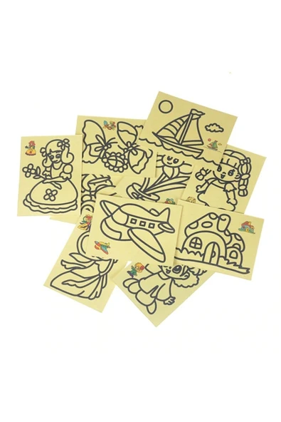 AYMAGNET 50 Adet, Büyük Boy, Kum Boyama Seti, A4 Boyutunda, Kum Boyama Çalışması, Etkinlik 50 - Resim 5