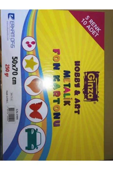 Ginza 50x70 Cm Karışık 5 Renk 10 Adet Metalik Fon Kartonu Aynalı 1 Paket - 2