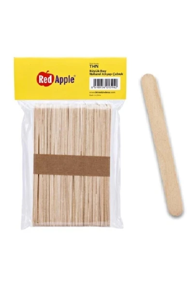 Red Apple Çubuk Geniş Naturel Ahşap 50'li ürün görseli 1
