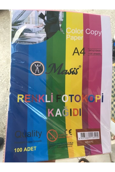 MAS4TECH Renkli Fotokopi Kağıdı 100 Lü - 1