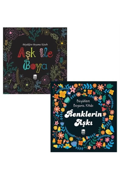 Ema Kitap Renklerin Aşkı & Aşk Ile Boya Büyüklere Boyama Kitabı Seti 2 Kitap & Evde Kal, Renkli Kal - 1