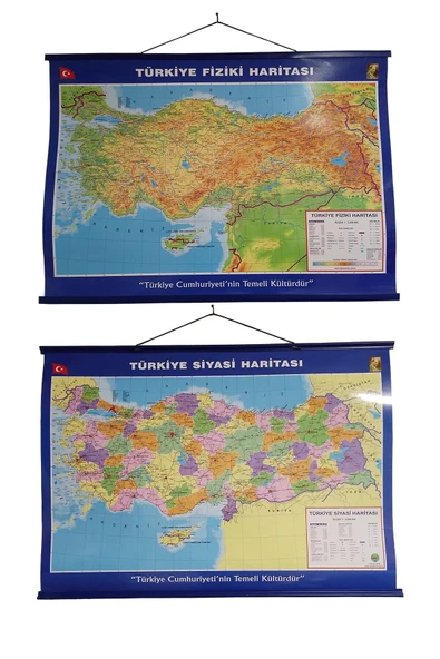 Öykü Haritacılık Türkiye Siyasi Ve Fiziki Haritası 50x70 Cm Çift Taraflı - 2