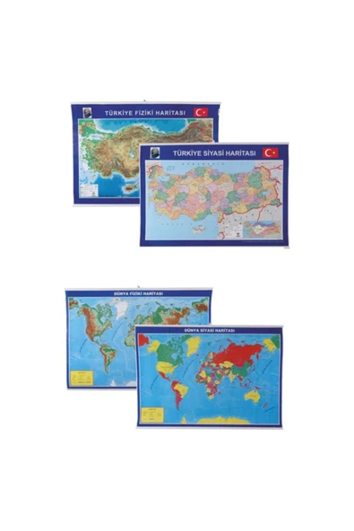 Gülpaş Dünya Ve Türkiye Haritası 70x100 Cm ürün görseli