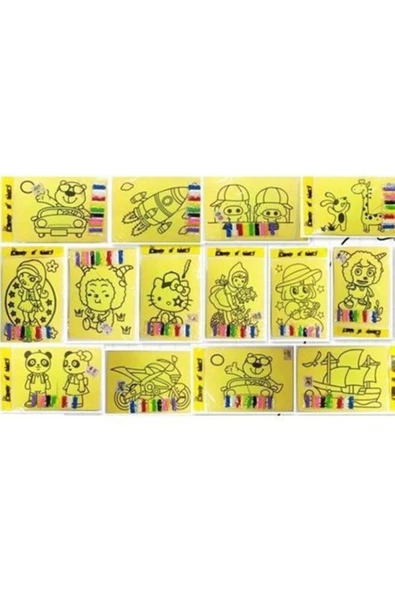 Çarşı 20 Adet Kum Boyama Seti Kumla Resim Çizme Oyunu 10 Kız 10 Erkek ürün görseli 1