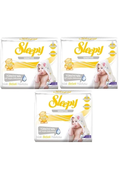Sleepy Islak Havlu 50 Yaprak 9'lu Set Sensitive ürün görseli