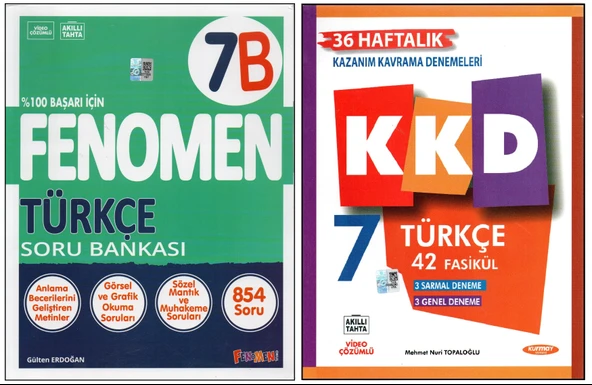 PTTAVM: FENOMEN 7. SINIF 7B TÜRKÇE+KURMAY KKD TÜRKÇE (2 KİTAP)