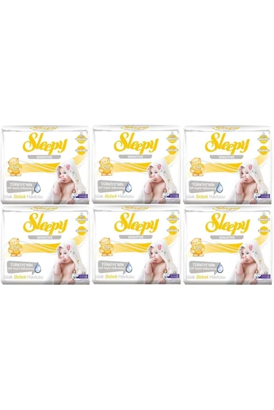Sleepy Islak Havlu Mendil 50 Yaprak 18 Li Set Sensitive ürün görseli