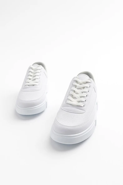 Günlük Erkek Spor Ayakkabı Bağcıklı Dikiş Detaylı Hafif Kalın Yüksek Taban Sneaker MC06 - 12