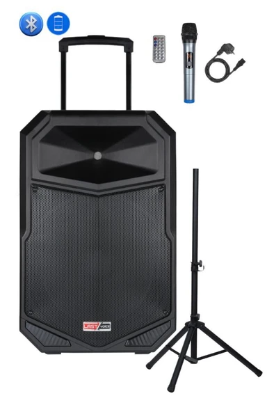 Lastvoice LS-P2915 Portatif Taşınabilir Mikrofonlu Şarjlı Ses Sistemi Hoparlör 15 İNÇ 850 WATT - Resim 3