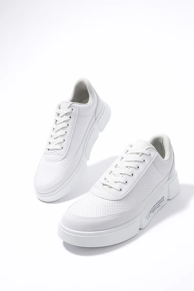 Günlük Erkek Spor Ayakkabı Bağcıklı Dikiş Detaylı Hafif Kalın Yüksek Taban Sneaker MC06 - 11