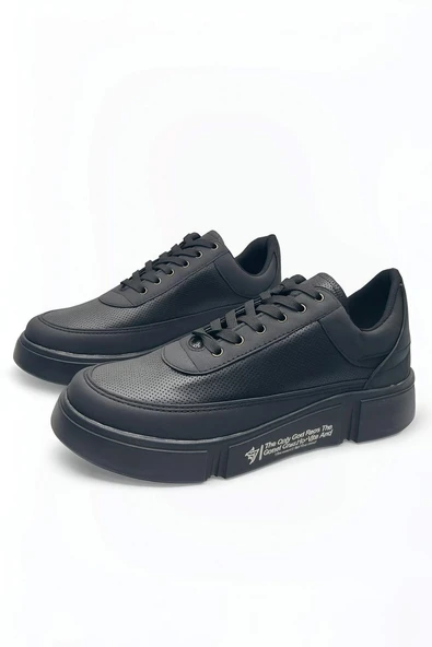 Günlük Erkek Spor Ayakkabı Bağcıklı Dikiş Detaylı Hafif Kalın Yüksek Taban Sneaker MC06 - 6