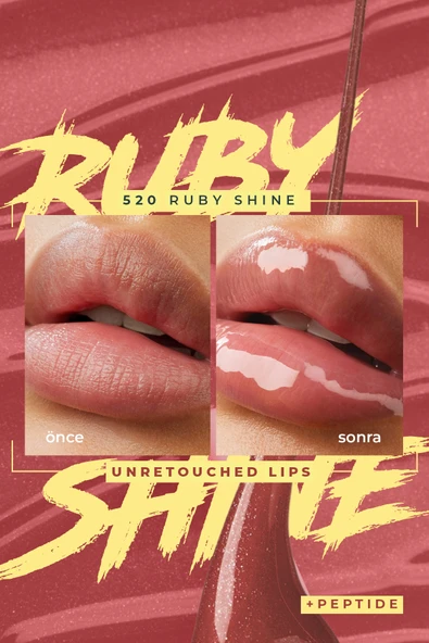 Peptide İçerikli Bakım Yapan Lip Oil - 520 Ruby Shine - 3