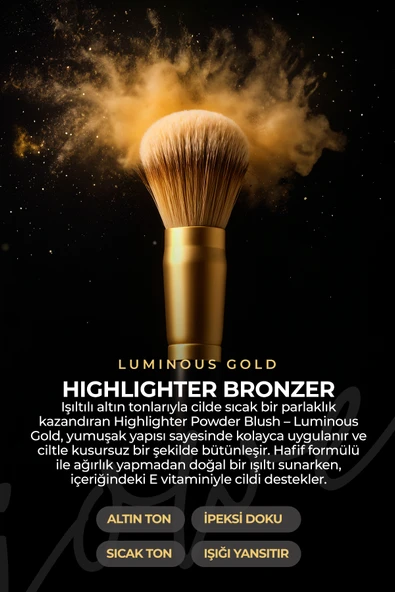 Highlighter Powder Blush - Luminous Gold - 4