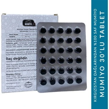 %100 SAF MUMİYO 30'LU TABLET (KIRGIZİSTAN'DAN İTHAL SHİLAJİT) ürün görseli