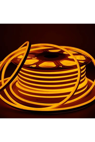 Cata Esnek Neon Hortum Led - Amber Işık - 220 Volt - Dış Mekan - 25 Metre - CT-4554A - 2