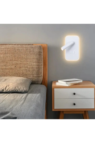 Cata 13 W Led Tuvalu Yatak Başı Aplik - Gün Işığı (3000K) - Beyaz - CT-5253B - 2