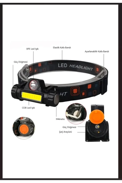 Cata Ct-9120 Şarjlı Mir Led Kafa Feneri Çift Fonksiyonlu - 7