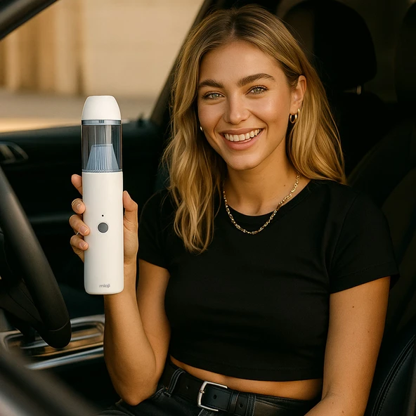 Mioji Mio 3C 15000Pa Araç Süpürgesi - Beyaz - 3