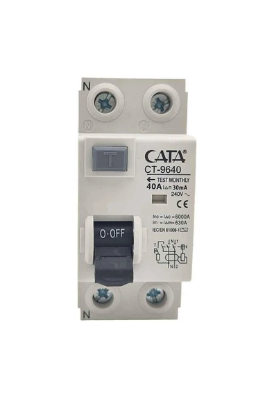 Cata Monofaze Kaçak Akım Rölesi 2x40A 30mA Ct-9640 ürün görseli 1