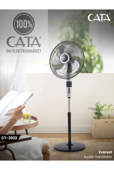 Cata 70W Kumandalı Ayaklı Vantilatör CT 3022