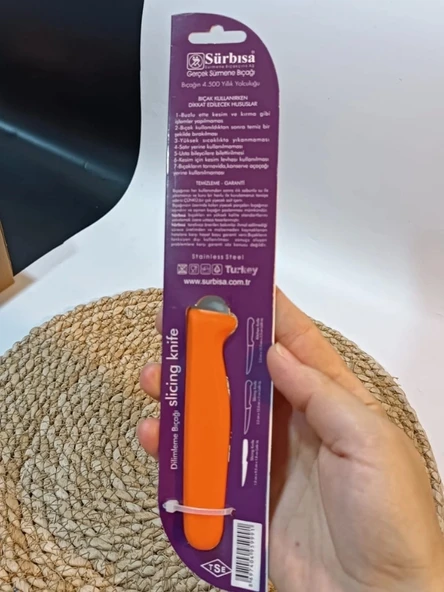 Sürbisa 61004 Sebze Bıçağı Turuncu Lz1 Koli (12 adet Tırtıklı ) - 2