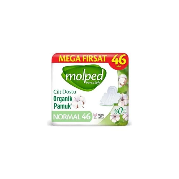 Molped Pure & Soft Organik Pamuklu Hijyenik Ped Mega Fırsat Paketi 46 lı Normal - 1