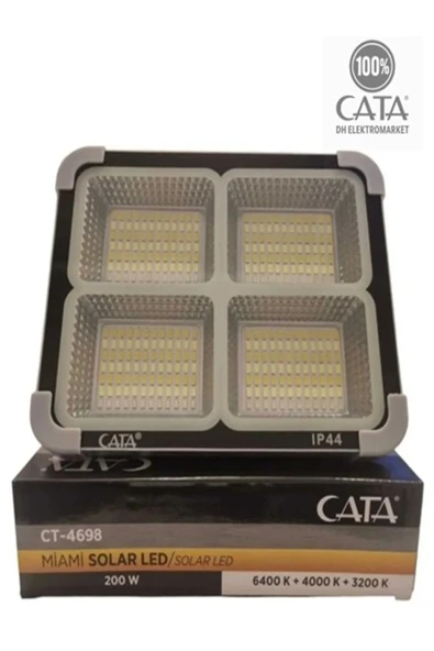 Cata 200W 6400K Taşınabilir Şarjlı Solar LED Projektör CT-4698 - 3