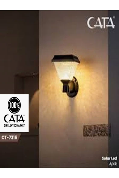 Cata Duvar Armatür Solarlı 30W 6400K Beyaz Işık