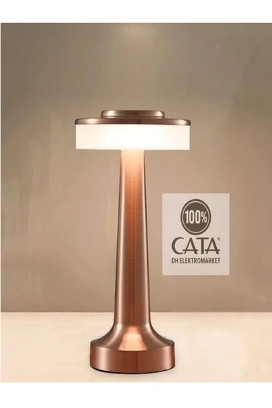 Cata Dekoratif Masa Lambası Oslo Dokunmatik Abajur 3 Mod Kademeli Şarjlı 8435 - 3