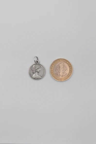 İngiliz Kraliçe II. Elizabeth Örme Zincir Kolye - Antik Gümüş Kaplama - Kadın Erkek - 60 cm - Resim 5