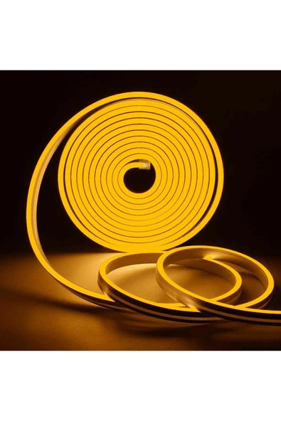 Cata Esnek Neon Hortum Led - Amber Işık - 220 Volt - Dış Mekan - 25 Metre - CT-4554A
