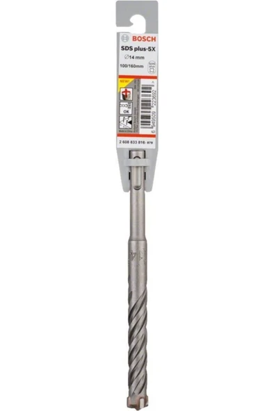 Bosch SDS-PLUS-5X 14x160 mm Beton Delme Ucu – Profesyonel 4 Kesici Ağızlı Matkap Ucu - Resim 2