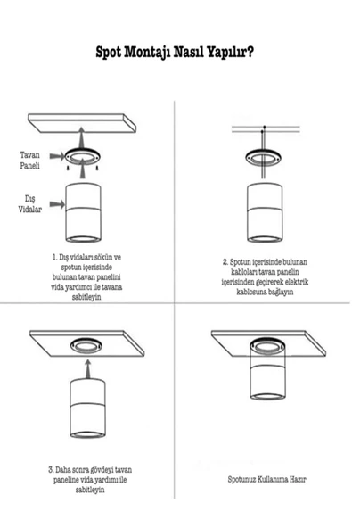 Cata Bergama Siyah Platin Sıva Üstü Kare Dekoratif Armatür Ct-5420SB - 4