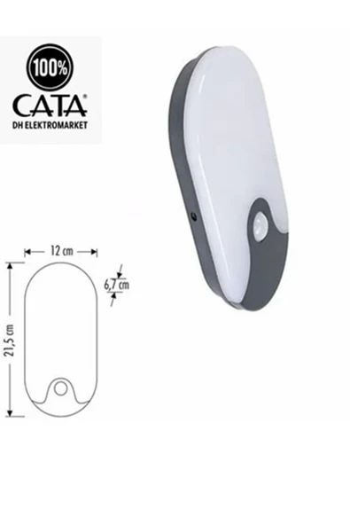 Cata 20 W Sensörlü Palermo Led Duvar Armatürü - Sarı Işık (4000K) - Siyah Kasa - 4