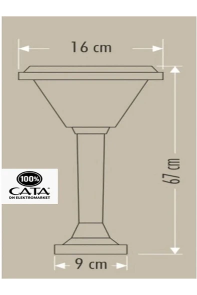 Cata Kazıklı Bahçe Armatür Solarlı 30W 6400K Beyaz - 4